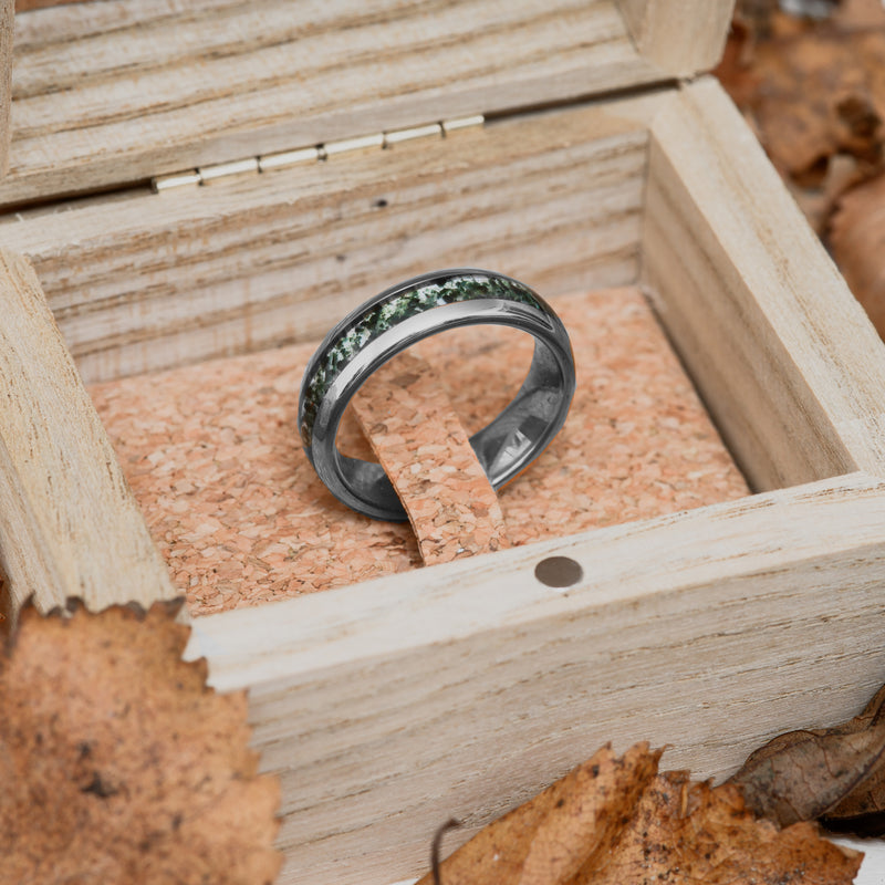 ANDOR | 6mm Moss Agate Tungsten Ring