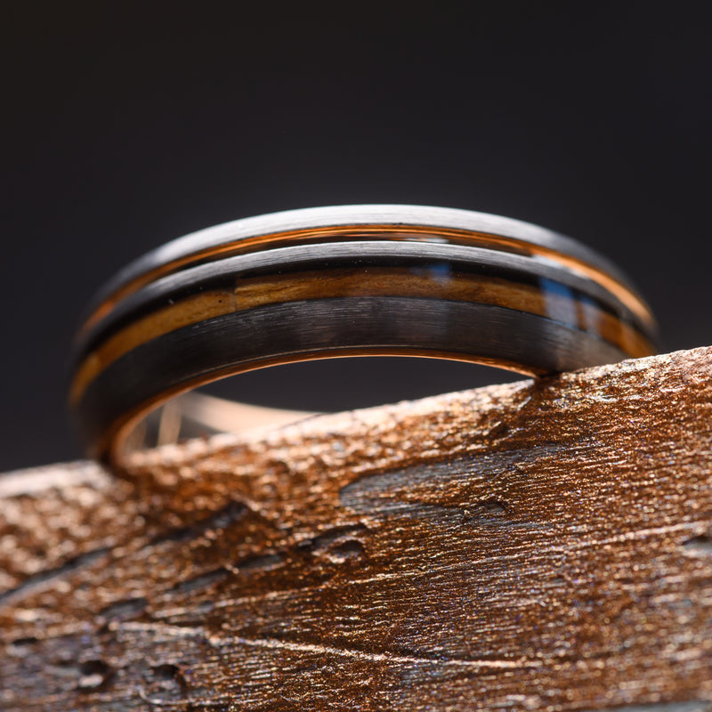 JACK | 6mm Whiskey Wood Tungsten Ring
