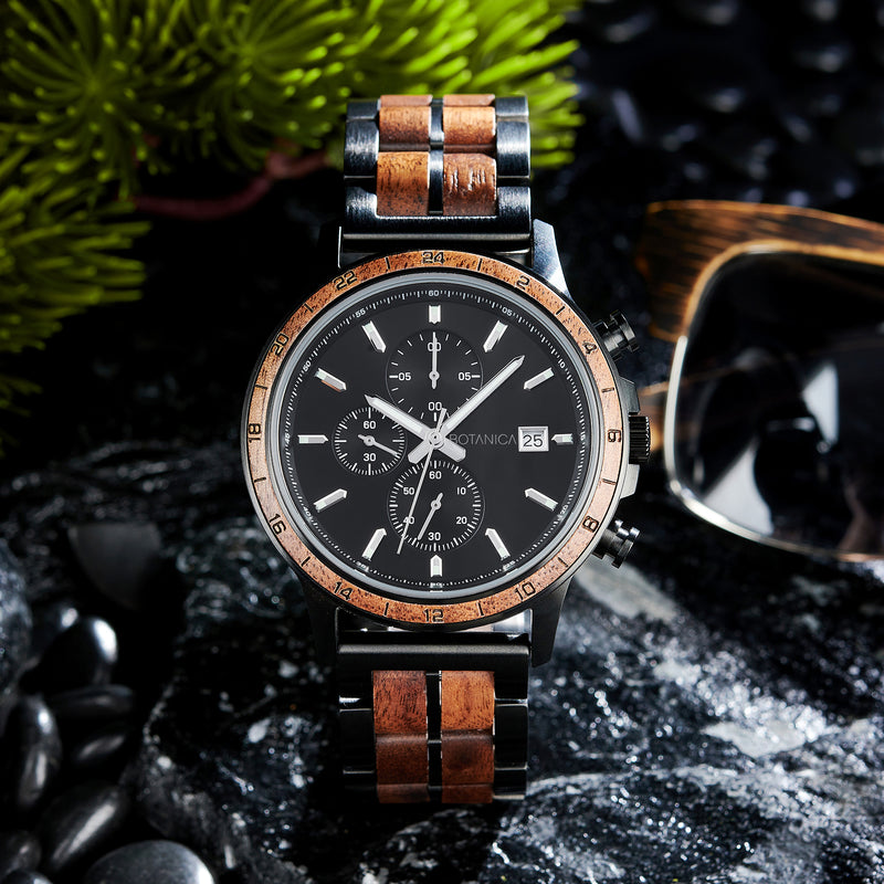 FIBONACCI | Walnut Watch & Black Dial