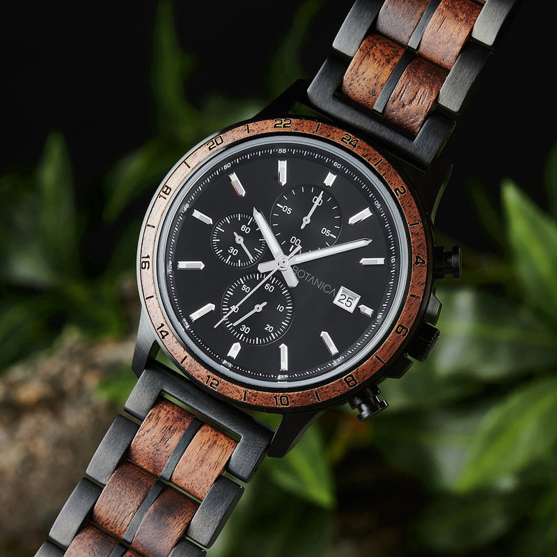FIBONACCI | Walnut Watch & Black Dial