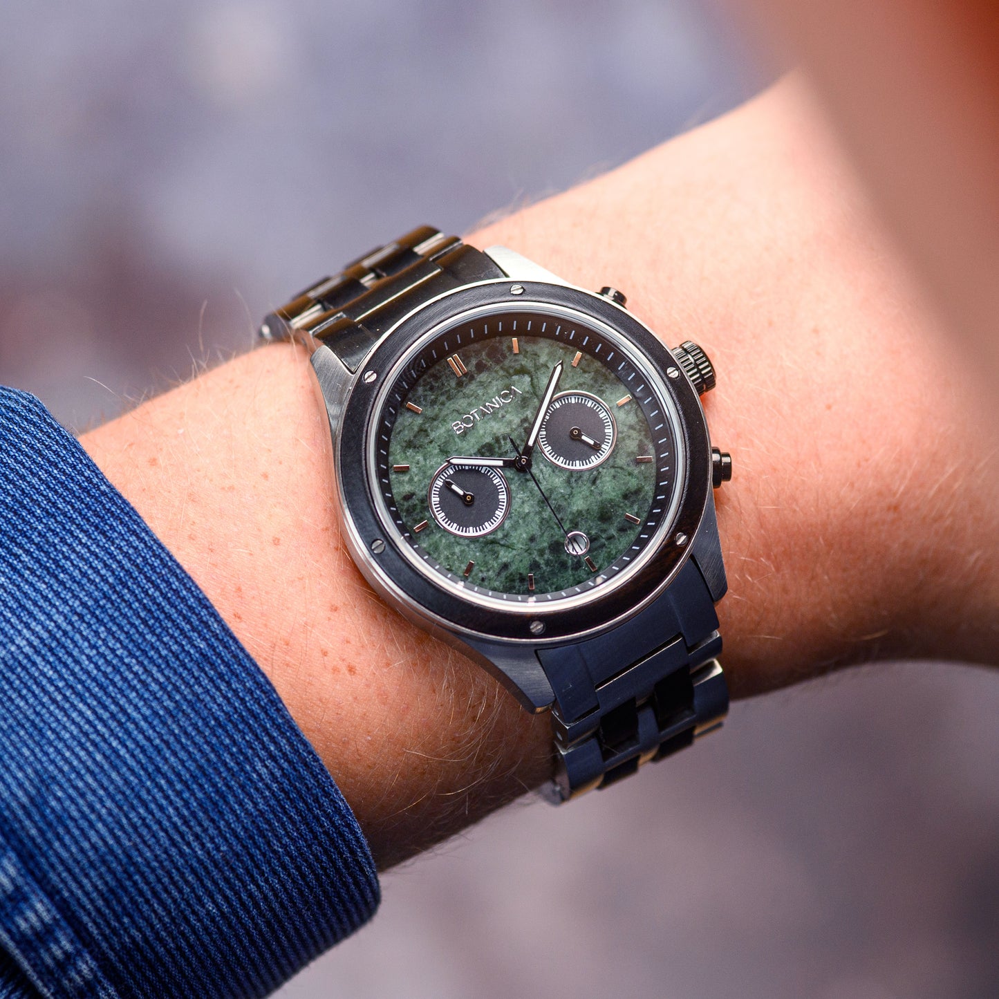 EMERALD | Sandalwood Watch & Malachite Dial