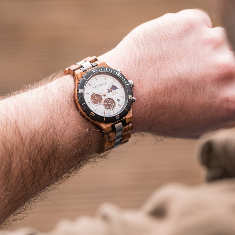 ERSA | Zebrawood Watch & Silver Dial