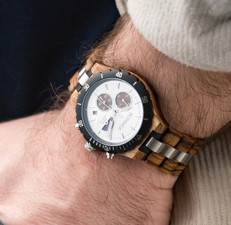 ERSA | Zebrawood Watch & Silver Dial