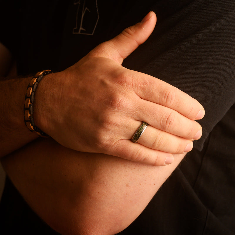 ANDOR | 6mm Moss Agate Tungsten Ring