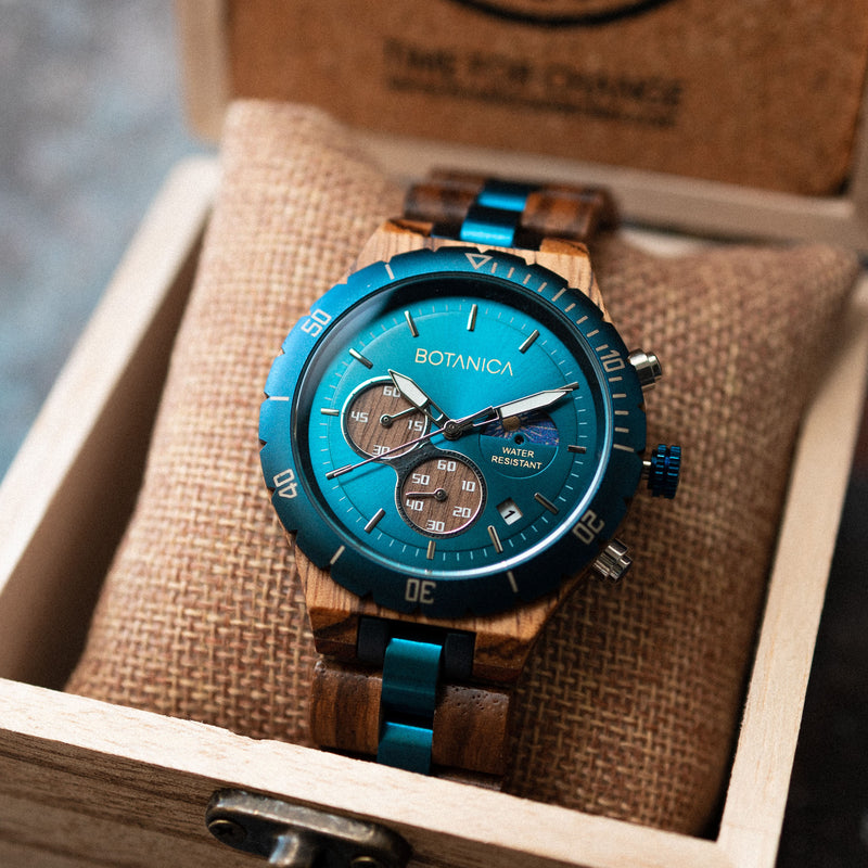 PROMETHEUS | Zebrawood & Blue Dial