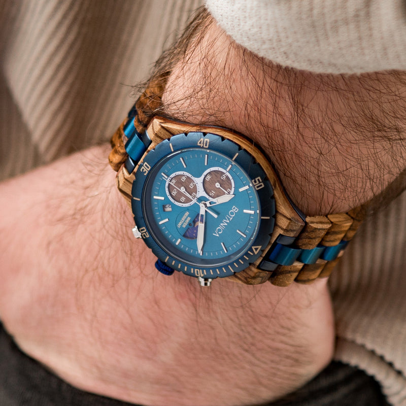 PROMETHEUS | Zebrawood & Blue Dial