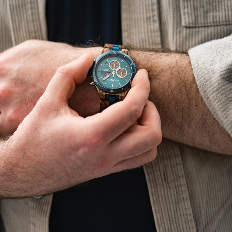 PROMETHEUS | Zebrawood & Blue Dial