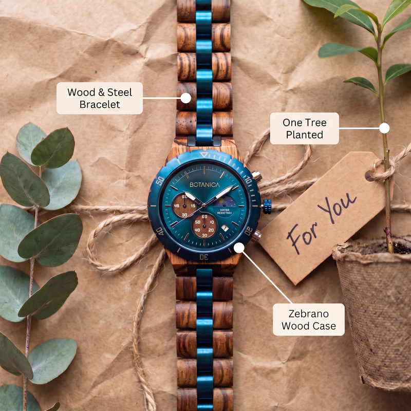 PROMETHEUS | Zebrawood & Blue Dial