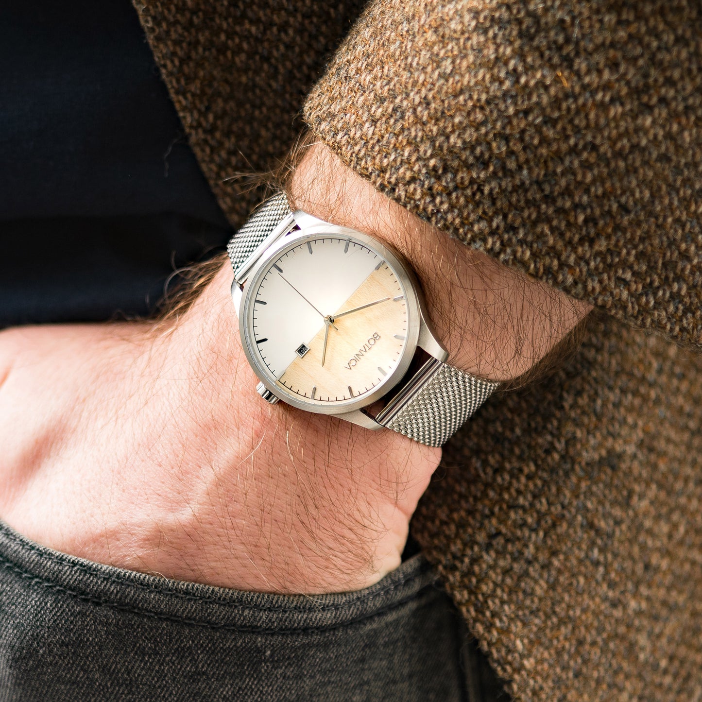 WANDERLUST | Steel Case Watch & Maple Dial