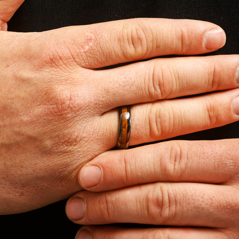 BOSTON | 6MM Whiskey Wood Tungsten Ring