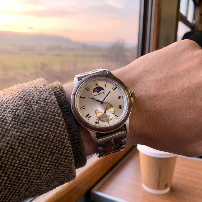 AURORA | Walnut Watch & Silver Dial