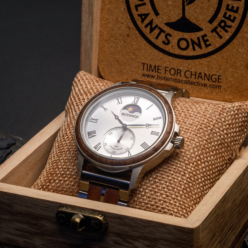AURORA | Walnut Watch & Silver Dial