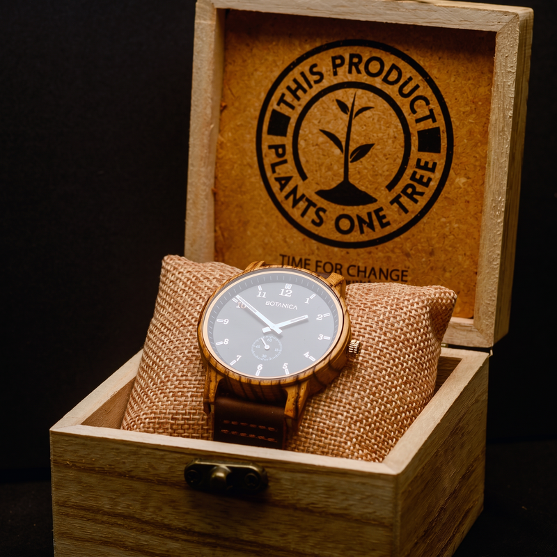 WINSTON | Zebrawood Watch & Black Dial