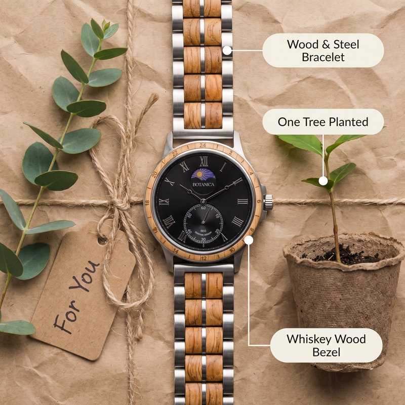 DAYMARK | Whiskey Wood Watch & Black Dial