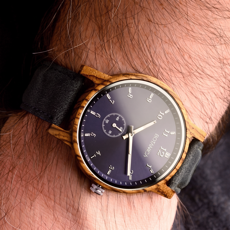 NAPOLEON | Zebrawood Watch & Blue Dial
