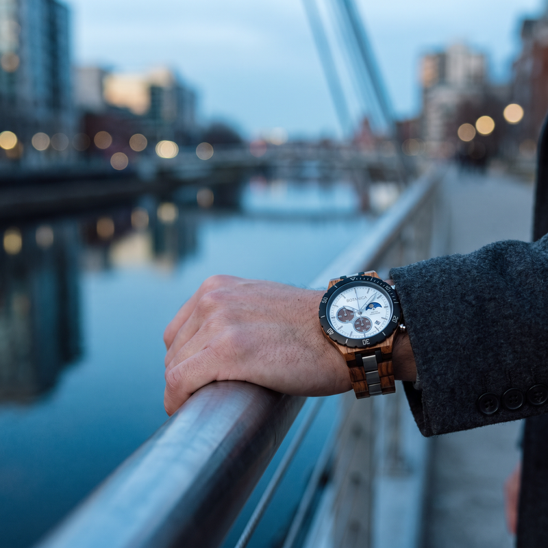 ERSA | Zebrawood Watch & Silver Dial