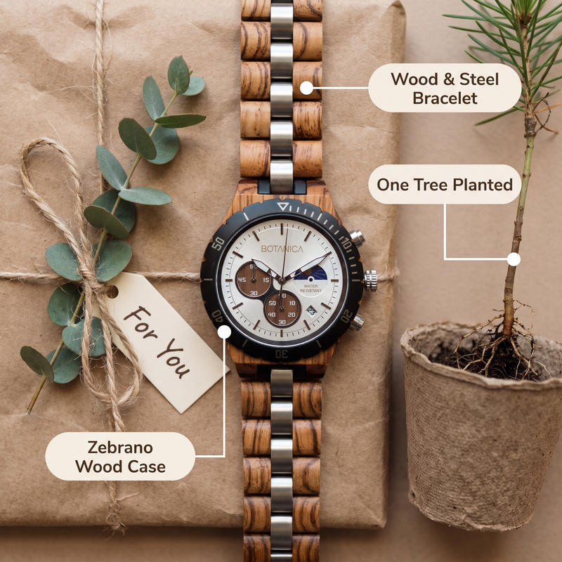 ERSA | Zebrawood Watch & Silver Dial