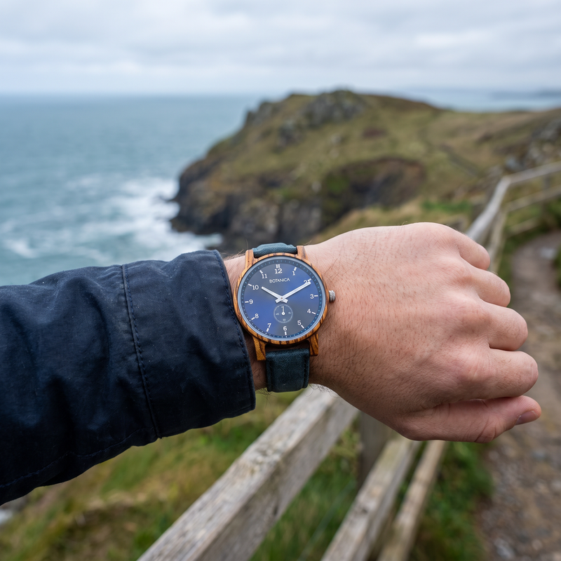 NAPOLEON | Zebrawood Watch & Blue Dial