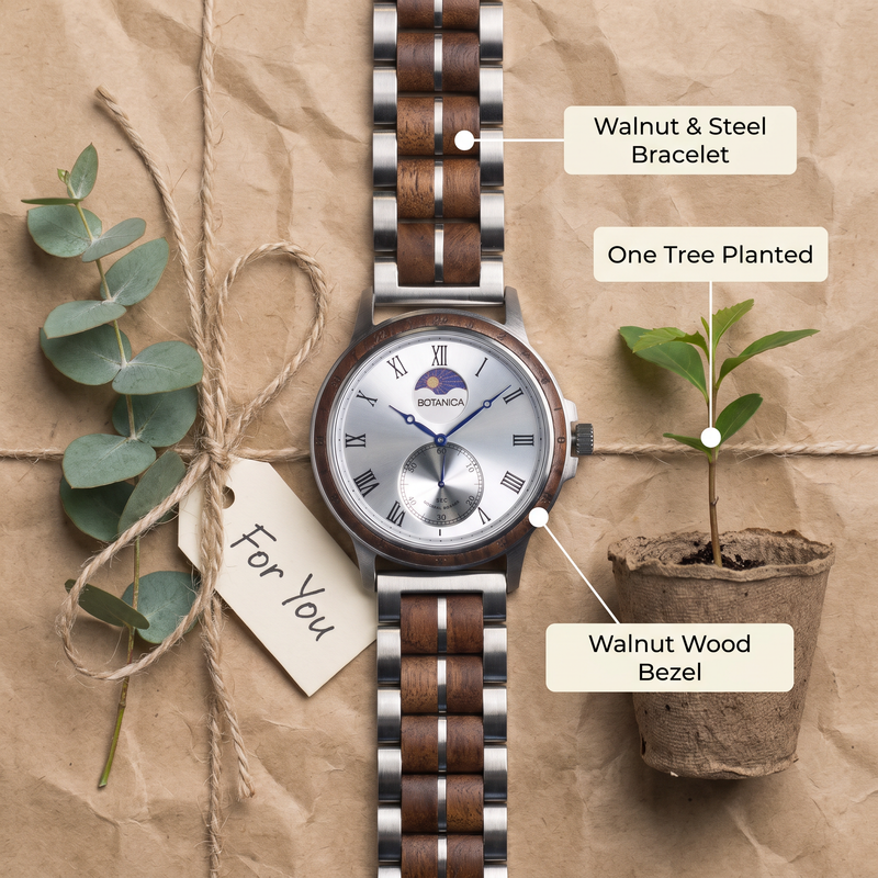 AURORA | Walnut Watch & Silver Dial