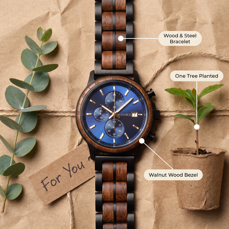 GALILEO | Walnut Watch & Blue Dial