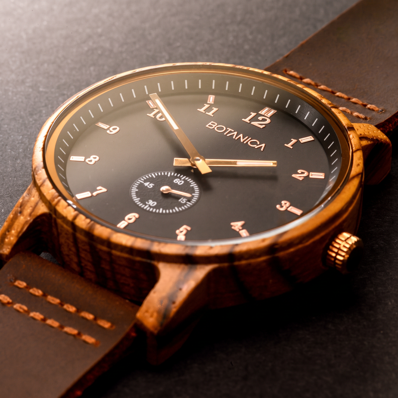 WINSTON | Zebrawood Watch & Black Dial