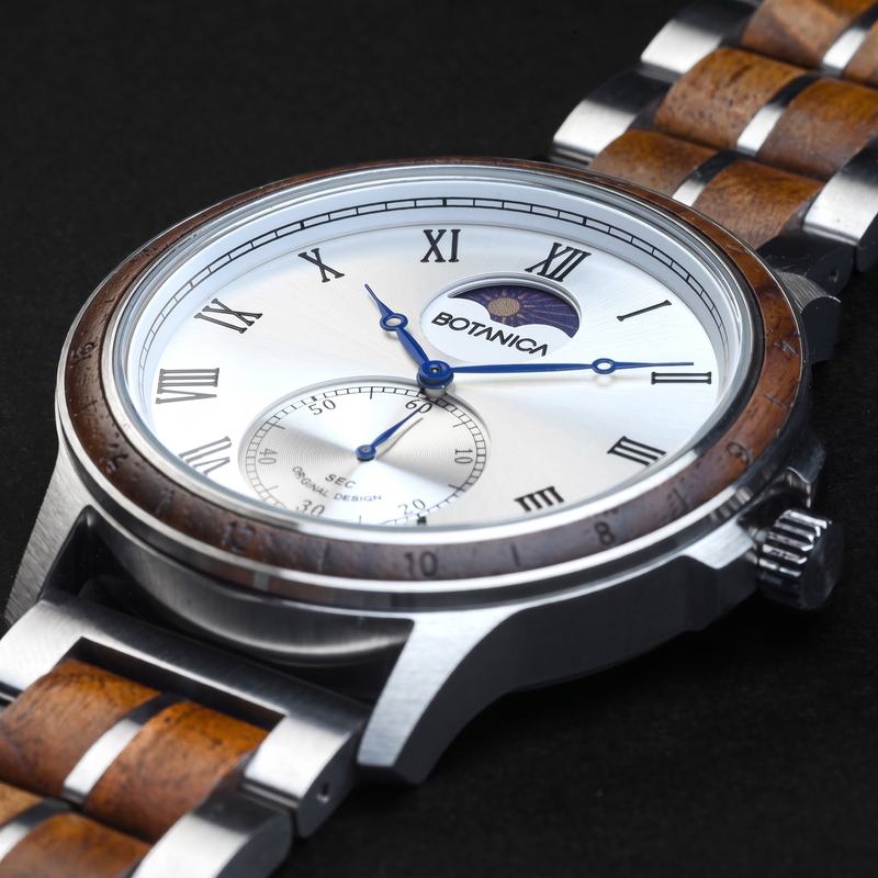 AURORA | Walnut Watch & Silver Dial