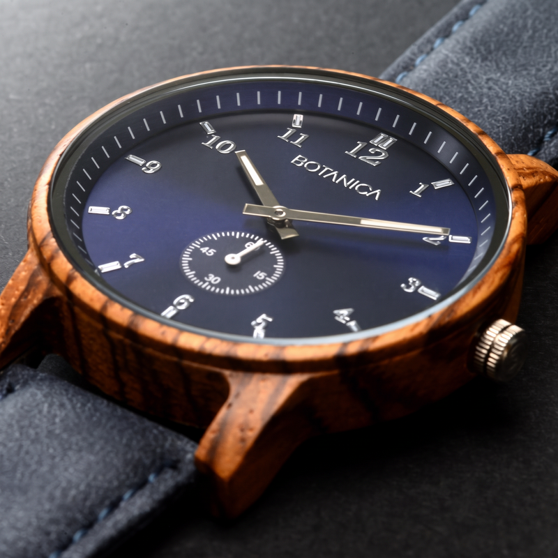 NAPOLEON | Zebrawood Watch & Blue Dial
