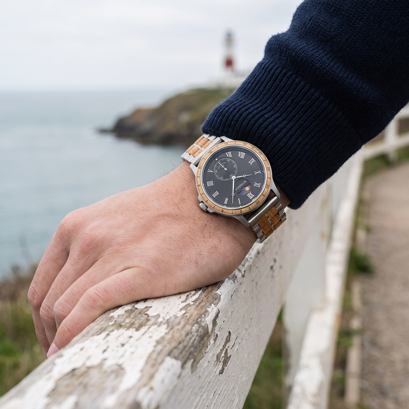 DAYMARK | Whiskey Wood Watch & Black Dial