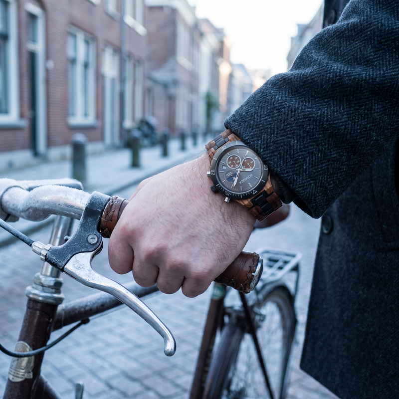EUROPA | Zebrawood Watch & Black Dial |