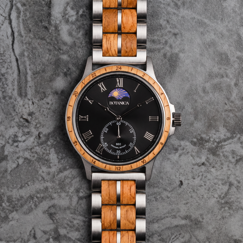 DAYMARK | Whiskey Wood Watch & Black Dial