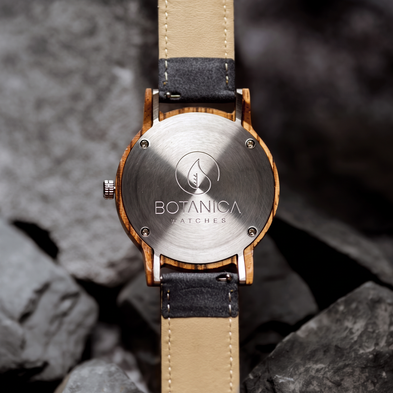 PLATO | Zebrawood Watch & Blue Dial