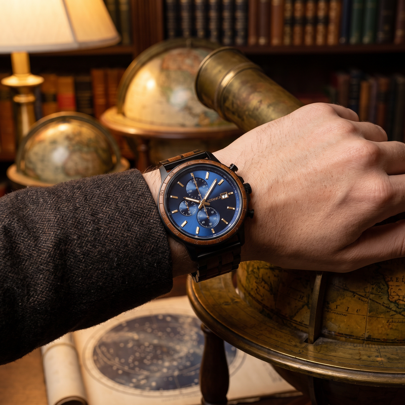 GALILEO | Walnut Watch & Blue Dial