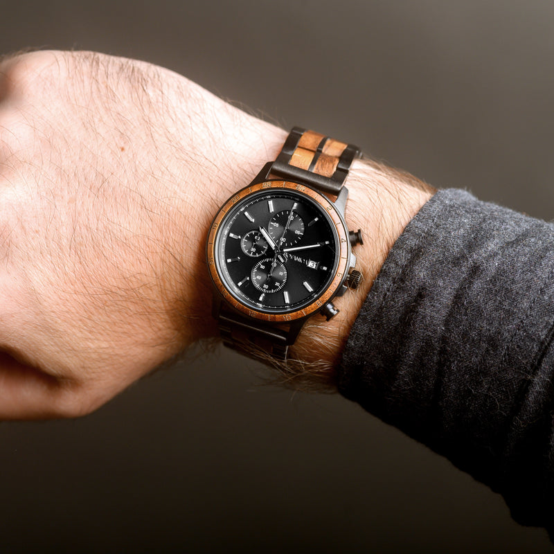 FIBONACCI | Walnut Watch & Black Dial