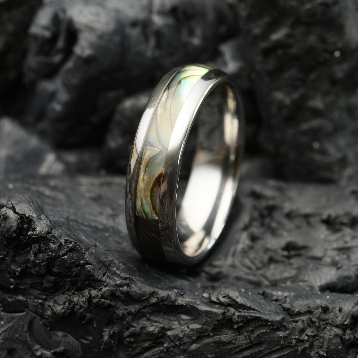 Tungsten Carbide Rings for Men with Deer Antler Horn Inlay