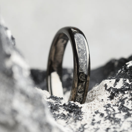 Meteorite Stone Tungsten Ring | LADY PERCY 4mm