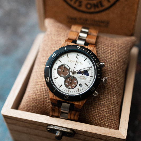 Zebrawood Watch case & Silver Dial | ERSA