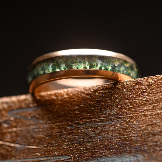 Moss Agate Tungsten Ring | GIMLI 6mm