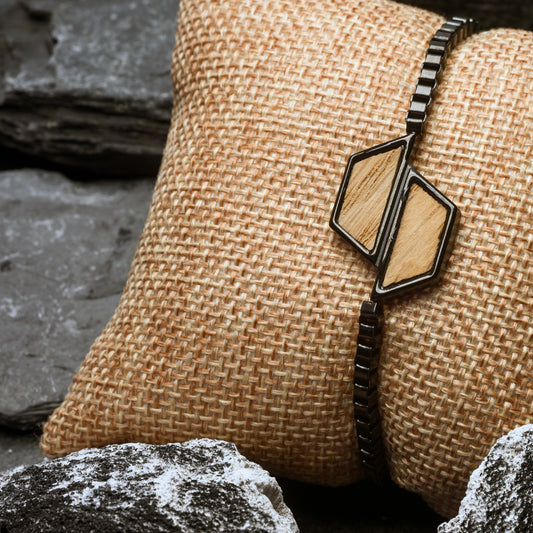 Whiskey Wood & Steel Bracelet | DRIFT