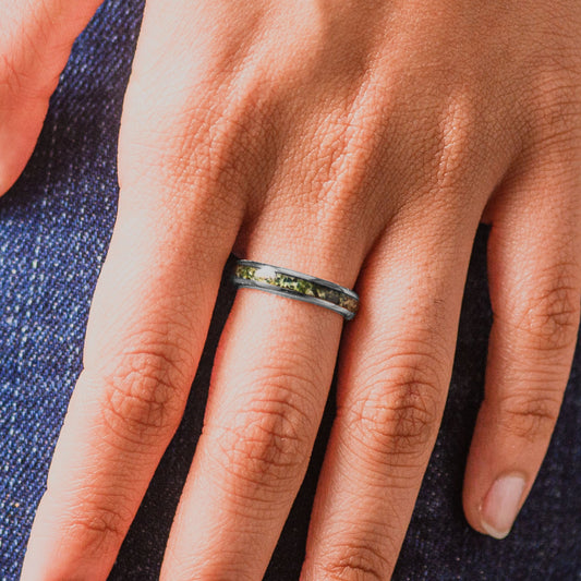 Moss Agate Tungsten Ring | SAPHIRA 4mm