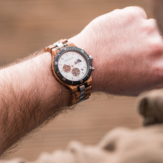 Zebrawood Watch case & Silver Dial | ERSA