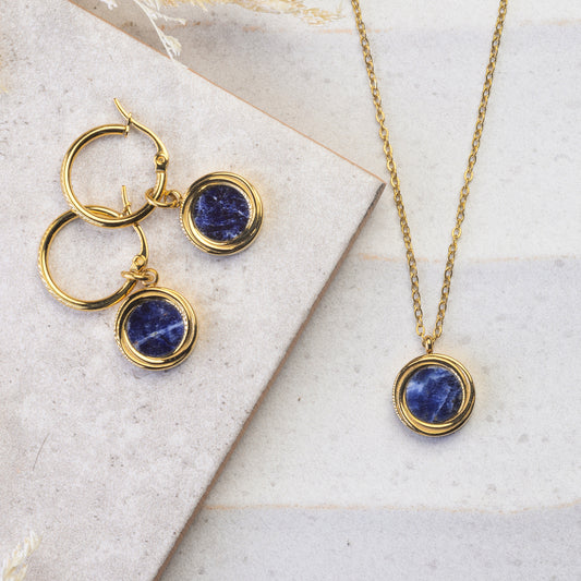 Lapis Stone & Gold Necklace | LUNA
