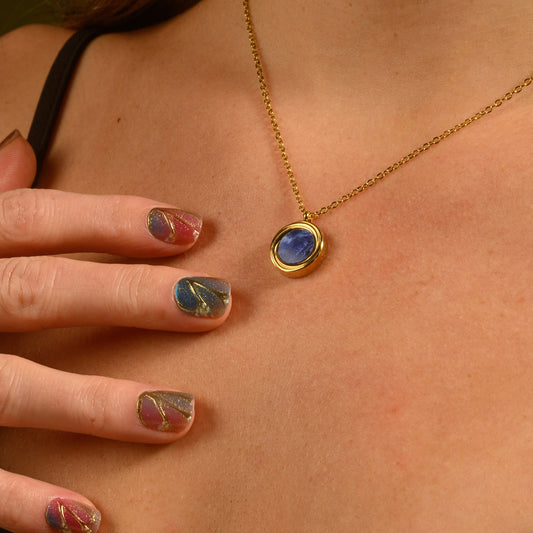 Lapis Stone & Gold Necklace | LUNA