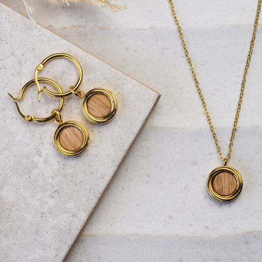 Walnut & Gold Necklace | MARA