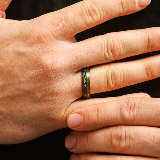 Moss Agate Tungsten Ring | BALIN 6mm