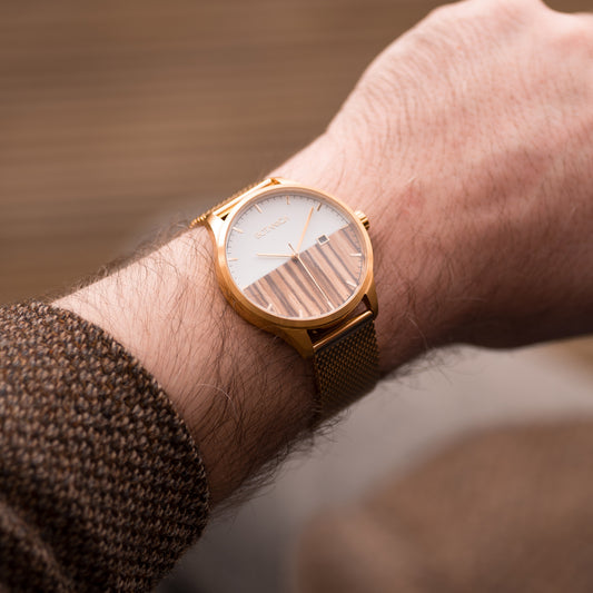 Steel Case Watch & Zebrawood Dial | ODYSSEY