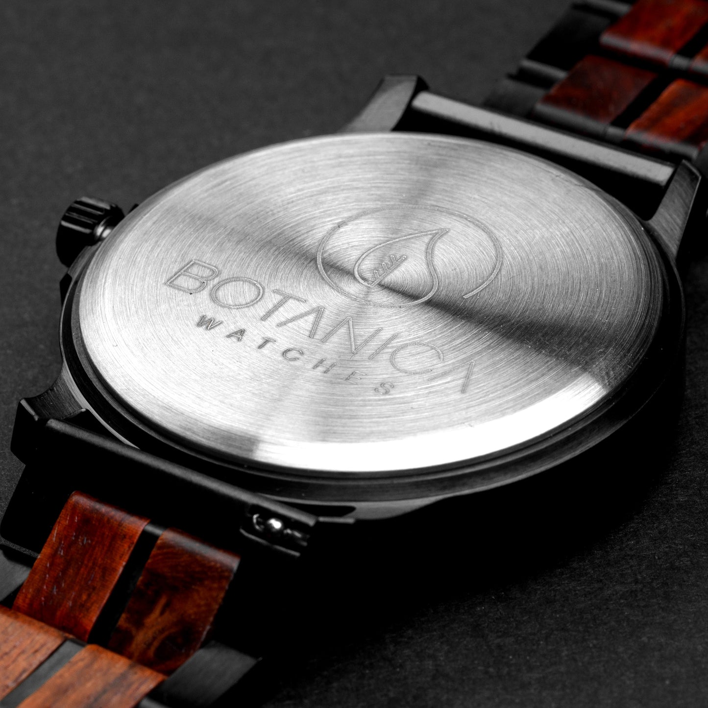 Quartz Wooden Watch for men with Sundial - Rosewood & Black Dial | Summit
