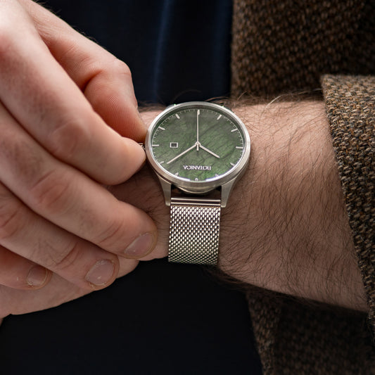 Steel Case Watch & Malachite Stone Dial | Serenity