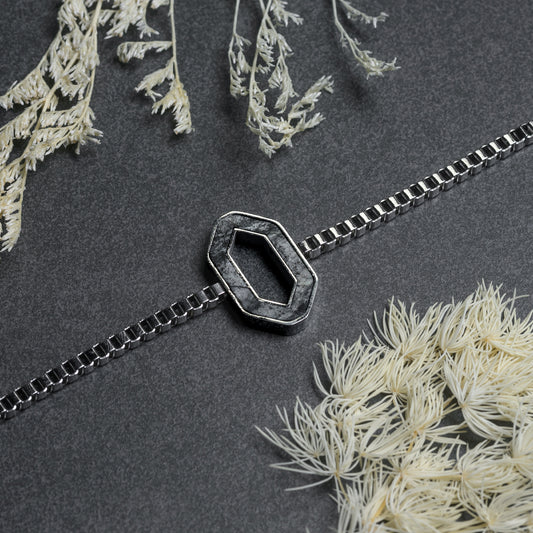 Stainless Steel Bracelet for Men with Arezzo Marble Stone Inlay | Cairn