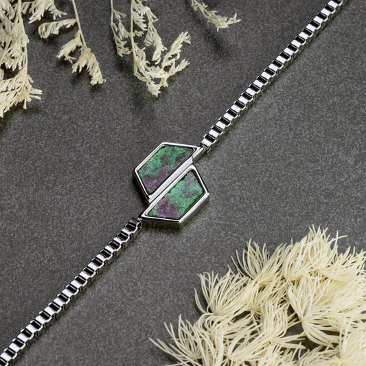 Stainless Steel Bracelet for Men with Malachite stone Pendant | Scout