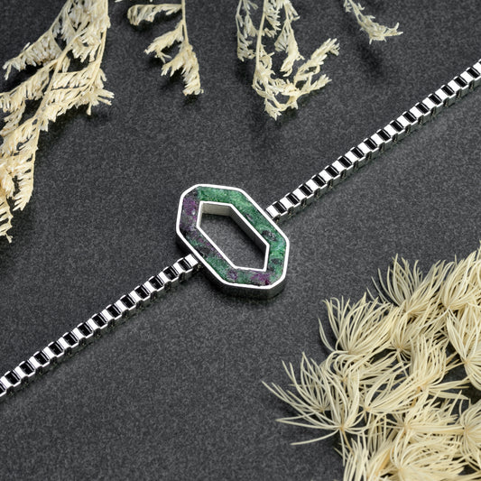 Stainless Steel Bracelet for Men with Malachite Stone inlay | Beacon